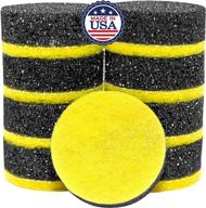 🧽 9 pack multi-purpose scrubby dot sponge with ceramic/glass scrubber – deep cleaning, scratch free – made in the usa logo