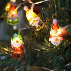 img 4 attached to Gnome Candy ELF Christmas String Lights - Festive 11 Ft 2inch 15Cover 30LED Fairy Lights for Indoor Outdoor Xmas Decor by NIMOCO