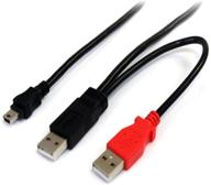 🔌 кабель startech.com длиной 1 фут для внешнего жесткого диска - usb a к mini b - usb 2.0 - 1 фут - черный - usb2habmy1 логотип