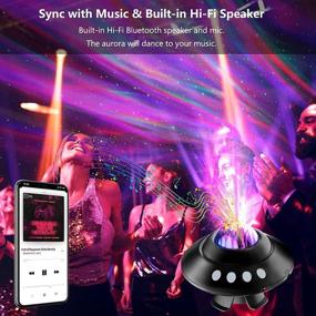 img 1 attached to ✨ Immerse in Cosmic Bliss: LinBii Star Projector Night Light with Remote Control, Bluetooth Music Speaker and Timmer for Bedroom, Baby, Kids, and Adults