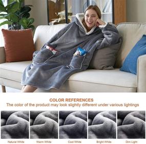 img 1 attached to 🔥 EHEYCIGA Sherpa Blanket Hoodie Sweatshirt for Women, Men, and Kids - Standard & Oversized, Lightweight, Warm, and Cozy - 1 Piece