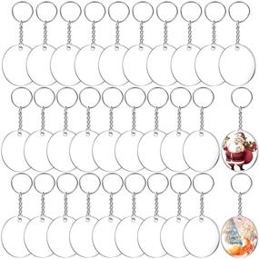 img 4 attached to 3 Inch Acrylic Keychain Blanks Bulk - Cludoo 30 Pcs Clear Round Acrylic Christmas Ornament Blanks with Key Chain Rings, Jump Rings, Acrylic Circle Disc Ornament Blanks for Vinyl, DIY Keychain, Crafting