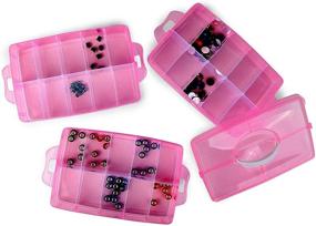img 1 attached to Clear Pink Bead Organizer: Versatile Storage Box with Compartments (9.8 x 6.5 x 7.25 in)
