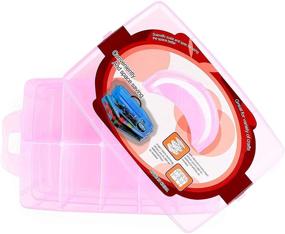 img 2 attached to Clear Pink Bead Organizer: Versatile Storage Box with Compartments (9.8 x 6.5 x 7.25 in)