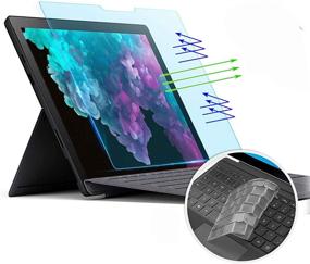 img 2 attached to Защитная пленка от бликов и синего света CaseBuy для Microsoft Surface Pro 7 12,3 дюйма 2019 года / Surface Pro 6/5 - В комплекте тонкая клавиатурная накладка