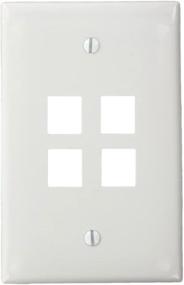 img 1 attached to 🔌 Leviton 41091-4WN QuickPort Midsize Wallplate: Enhanced, 4-Port Single Gang Design in White