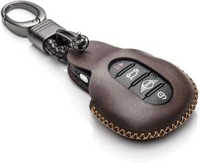 img 3 attached to 🔑 Vitodeco Genuine Leather Smart Key Fob Case Cover Protector for Mini Cooper: 2015-2020 & Cooper Clubman: 2015-2020 (3 or 4 Buttons, Brown)