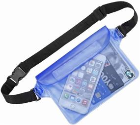 img 3 attached to 🌊 BO KAI LUN Waterproof Pouch with Waist Strap - 2 Pack | Ultimate Solution to Safeguard and Preserve Phones and Valuables, Ideal for Boating, Swimming, Snorkeling, Kayaking, Beach, Pool, Water Parks