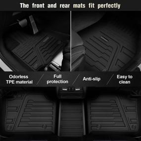 img 3 attached to 🚗 MIROZO All-Weather Floor Liners for Toyota RAV4 2019/2021 Standard Models, Custom Fit Mats, 1st & 2nd Row, Black