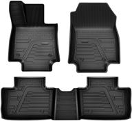 🚗 mirozo all-weather floor liners for toyota rav4 2019/2021 standard models, custom fit mats, 1st & 2nd row, black logo