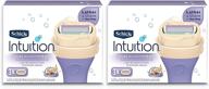 🥥 запасные лезвия для бритвы schick intuition pure nourishment с молоком кокоса и миндальным маслом - женские логотип