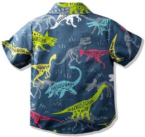 img 3 attached to 🍍 Hawaiian Cartoon Print Baby Boys Slim-Fit Dress Shirt: Cool & Cute Top for Kids