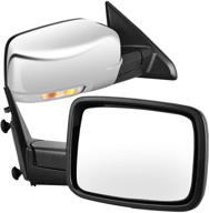 набор power mirror autosaver88 для dodge ram 2009-2018 full size - правое и левое зеркала с подогревом, без функции буксировки, с сигнальным, задним светом и складывающейсякрышкой. логотип