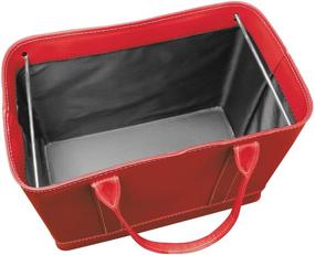 img 1 attached to HOME DISTRICT Chic File Folder Organizer Tote - Portable Document Storage Bag With Carry Handles - Red