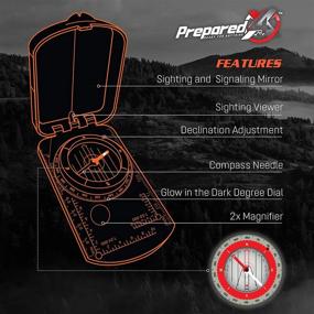 img 3 attached to 🧭 Waterproof Hiking Compass Survival Gear with Mirror Sighting – Glow-in-the-Dark, Neck Lanyard and 35-Ft Paracord Rope – Fire Starter Survival Tool, Whistle, Fishing Line Included