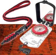 🧭 waterproof hiking compass survival gear with mirror sighting – glow-in-the-dark, neck lanyard and 35-ft paracord rope – fire starter survival tool, whistle, fishing line included логотип