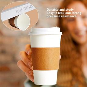 img 2 attached to 50 Pack of 20 oz Disposable Paper Coffee Cups with Lids, Sleeves, and Stirrers ☕ – Hot/Cold Beverage Drinking Cup for Water, Juice, Coffee or Tea, Ideal for Home, Shops, and Cafes