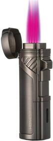 img 4 attached to 🔥 Torch Butane Lighter Quadruple 4 Jet Flame Cool Lighter - Honest refillable Cigar Lighter with Cigar Punch, Gift Box (Gunmetal) - Enhanced SEO