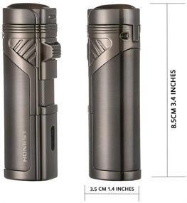 img 3 attached to 🔥 Torch Butane Lighter Quadruple 4 Jet Flame Cool Lighter - Honest refillable Cigar Lighter with Cigar Punch, Gift Box (Gunmetal) - Enhanced SEO