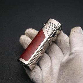 img 1 attached to 🔥 Torch Butane Lighter Quadruple 4 Jet Flame Cool Lighter - Honest refillable Cigar Lighter with Cigar Punch, Gift Box (Gunmetal) - Enhanced SEO