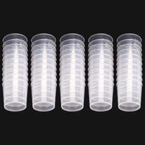 img 2 attached to 🎨 WXJ13 30ml Plastic Graduated Cups: Transparent Scale Cups with Wooden Stirring Sticks - 50 Pack Bundle for Paint, Stain, Epoxy, Resin Mixing