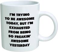 💪 heaven of mugs 11 ounce - funny inspirational mug for exhausted but awesome people logo