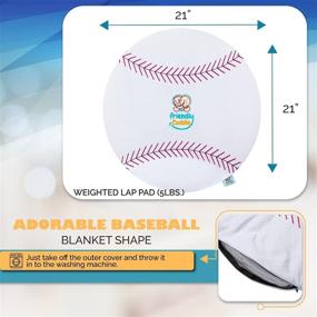 img 2 attached to 🧸 Cuddle up with the FRIENDLY CUDDLE Baseball Machine Washable Weighted Lap Pad: A Sensory Weighted Lap Blanket for Kids and Adults with Sensory Processing Disorder - Perfect for Home, Classroom, and Travel!