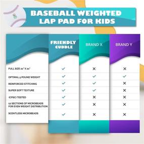 img 1 attached to 🧸 Cuddle up with the FRIENDLY CUDDLE Baseball Machine Washable Weighted Lap Pad: A Sensory Weighted Lap Blanket for Kids and Adults with Sensory Processing Disorder - Perfect for Home, Classroom, and Travel!