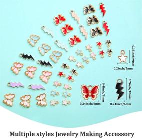 img 3 attached to 🦋✨ 150 Piece Colorful Enamel Alloy Pendant Charms: Butterfly, Star & Flash Shape Charms for DIY Jewelry Making Crafts