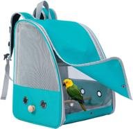 bird carrier backpack with portable wooden perch stand, travel-friendly bird carrier backpack logo