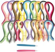 🎨 1800 strips of engeston 5x390mm and 3x390mm paper quilling strips set - 40 shapes, vibrant colors for diy quilling art craft, paper flower creation - includes 2 slotted pens logo