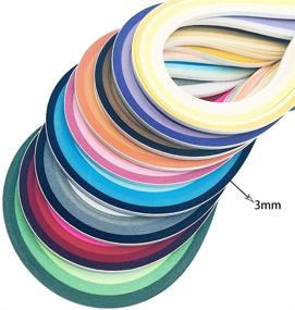 img 2 attached to 🎨 1800 Strips of ENGESTON 5x390mm and 3x390mm Paper Quilling Strips Set - 40 Shapes, Vibrant Colors for DIY Quilling Art Craft, Paper Flower Creation - Includes 2 Slotted Pens