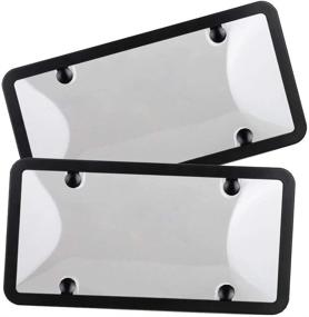 img 3 attached to 🚗 Protect Your Car License Plates with Linkhood Car License Plate Covers and Frames Combo - 2-Pack, Clear Design, Screws Included