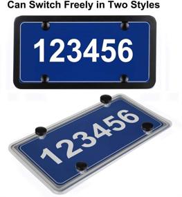 img 2 attached to 🚗 Protect Your Car License Plates with Linkhood Car License Plate Covers and Frames Combo - 2-Pack, Clear Design, Screws Included