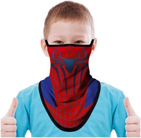 img 4 attached to FMDAN Kids Neck Gaiter Face Mask: Fun Animal Bandana with Ear Loops for Boys and Girls