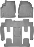 🚗 custom fit gray floor mat liner set for 2009-2016 gmc acadia/2017 acadia limited/2009-2010 saturn outlook (2nd row bucket seats) by maxliner logo