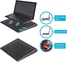 img 1 attached to 💻 Targus AWE55US Portable Lightweight Chill Mat Lap: Dual Fans, Overheating Prevention, LED USB, Laptop Cooling Pad, Black/Gray