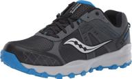 saucony men's grid raptor charcoal: enhanced performance trail running shoe logo