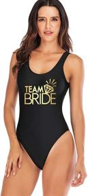 img 4 attached to 👙 Elightvap Bride to Be Squad: Stylish High-Cut Monokini Swimwear for Bridesmaids & Bride Tribe