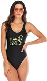 img 2 attached to 👙 Elightvap Bride to Be Squad: Stylish High-Cut Monokini Swimwear for Bridesmaids & Bride Tribe