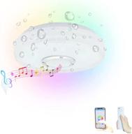 🎶 ypjkonze 18w led music flush mount ceiling light: bluetooth speaker, 10+ color change, dimmable, smart app control - perfect for bedroom, kid's room, party, bathroom логотип