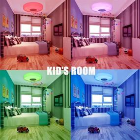 img 1 attached to 🎶 YPJKONZE 18W LED Music Flush Mount Ceiling Light: Bluetooth Speaker, 10+ Color Change, Dimmable, Smart APP Control - Perfect for Bedroom, Kid's Room, Party, Bathroom