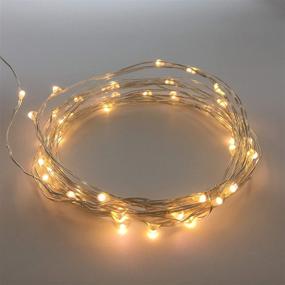 img 1 attached to 🌟 Enhance Your Events with a Set of 2 Battery Operated Mini LED Fairy Light Dewdrop Lights - 6 Hour Timer, Perfect for Weddings, Halloween, and Christmas Decorations - 50 Warm White LEDs, 18 Feet Silver Wire