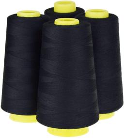 img 4 attached to 🧵 Candora 4 Cones (3000 Yards Each) Polyester Sewing Threads Spool - 402#, Black Color - for Sewing Machine and Hand Use