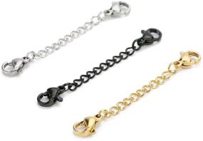 img 3 attached to 📿 Enhance Your Necklace Length with 5PCS Stainless Steel Extender Chains - 2 inch Gold Tone Extension Chains for Jewelry Making