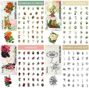 img 3 attached to 🌸 240 Pieces Vintage Flower Large Stickers Set: Retro Plant Flower Decals for Scrapbooking, Crafts & More