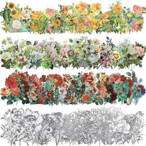 img 4 attached to 🌸 240 Pieces Vintage Flower Large Stickers Set: Retro Plant Flower Decals for Scrapbooking, Crafts & More
