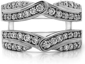 img 1 attached to Stunning TwoBirch Sterling Silver Infinity Bypass Engagement Ring Guard With Cubic Zirconia - Enhances Your Ring's Brilliance (3/4 ct.)