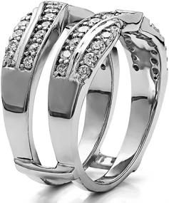 img 2 attached to Stunning TwoBirch Sterling Silver Infinity Bypass Engagement Ring Guard With Cubic Zirconia - Enhances Your Ring's Brilliance (3/4 ct.)