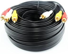 img 2 attached to 🔌 30ft RCA to RCA Composite AV Cable, Audio Video Cord for TV, DVD, VCD, etc.